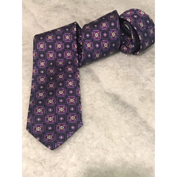 Robert Talbott Silk Tie Mens Purple Made in USA Best of Class Paul Simon Classic - Picture 2 of 8